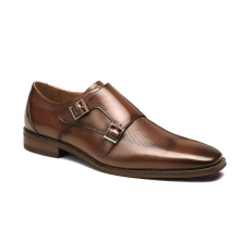 High Quality Hand Made Latest Wedding Brown Leather Monk Shoes For Men
